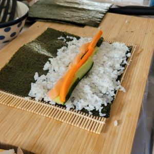 sushi, maki med færøsk laks